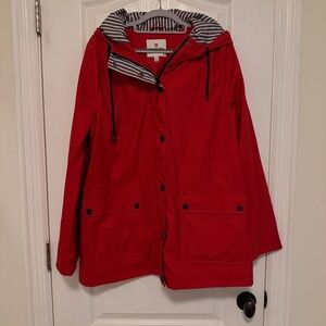 Long Red Raincoat